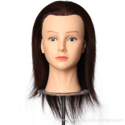 100% real hair black mannequin head with human hair on sale